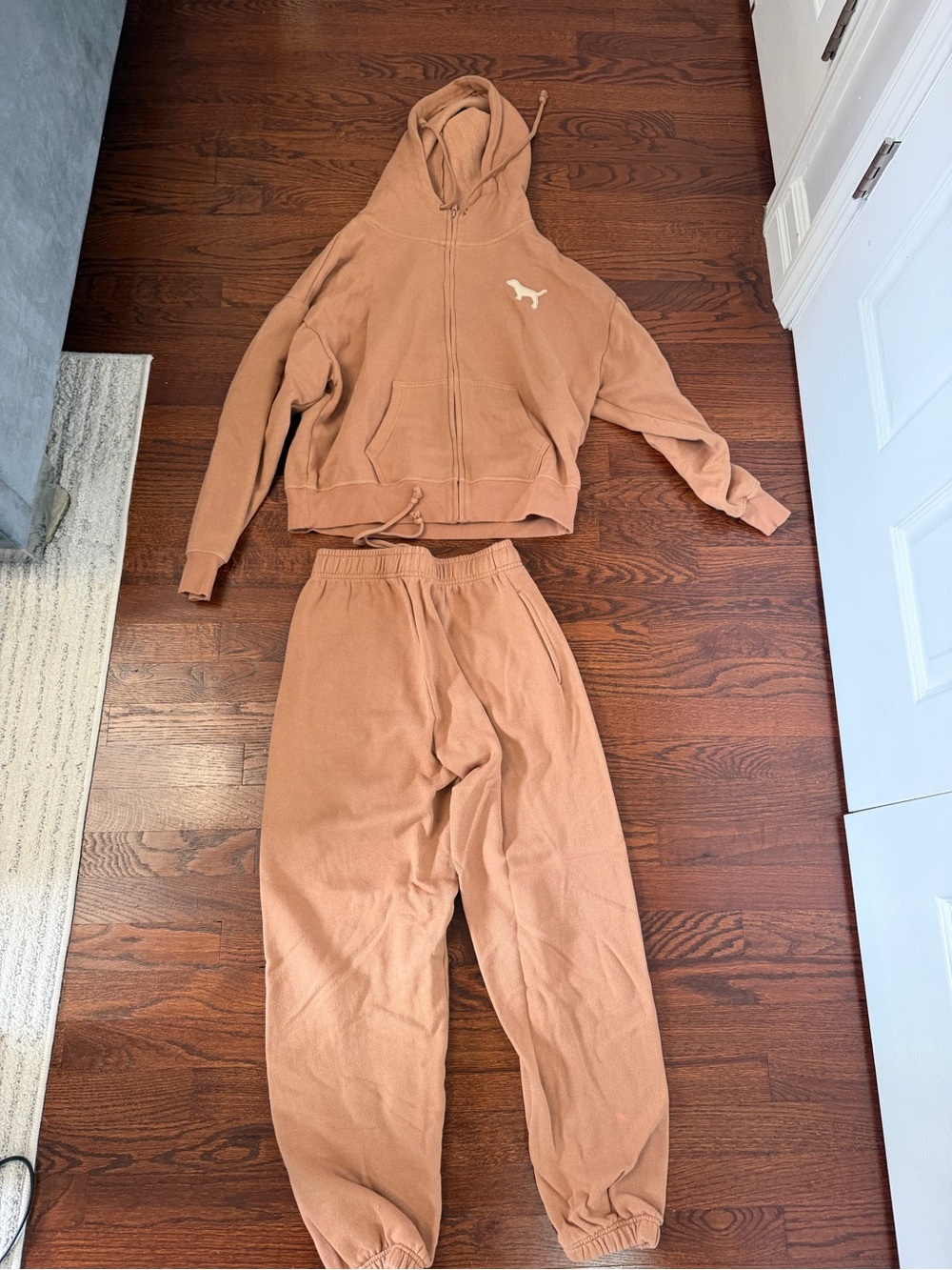 Victoria's Secret PINK Victoria's Secret Tan Hoodie & Jogger Pajama Set